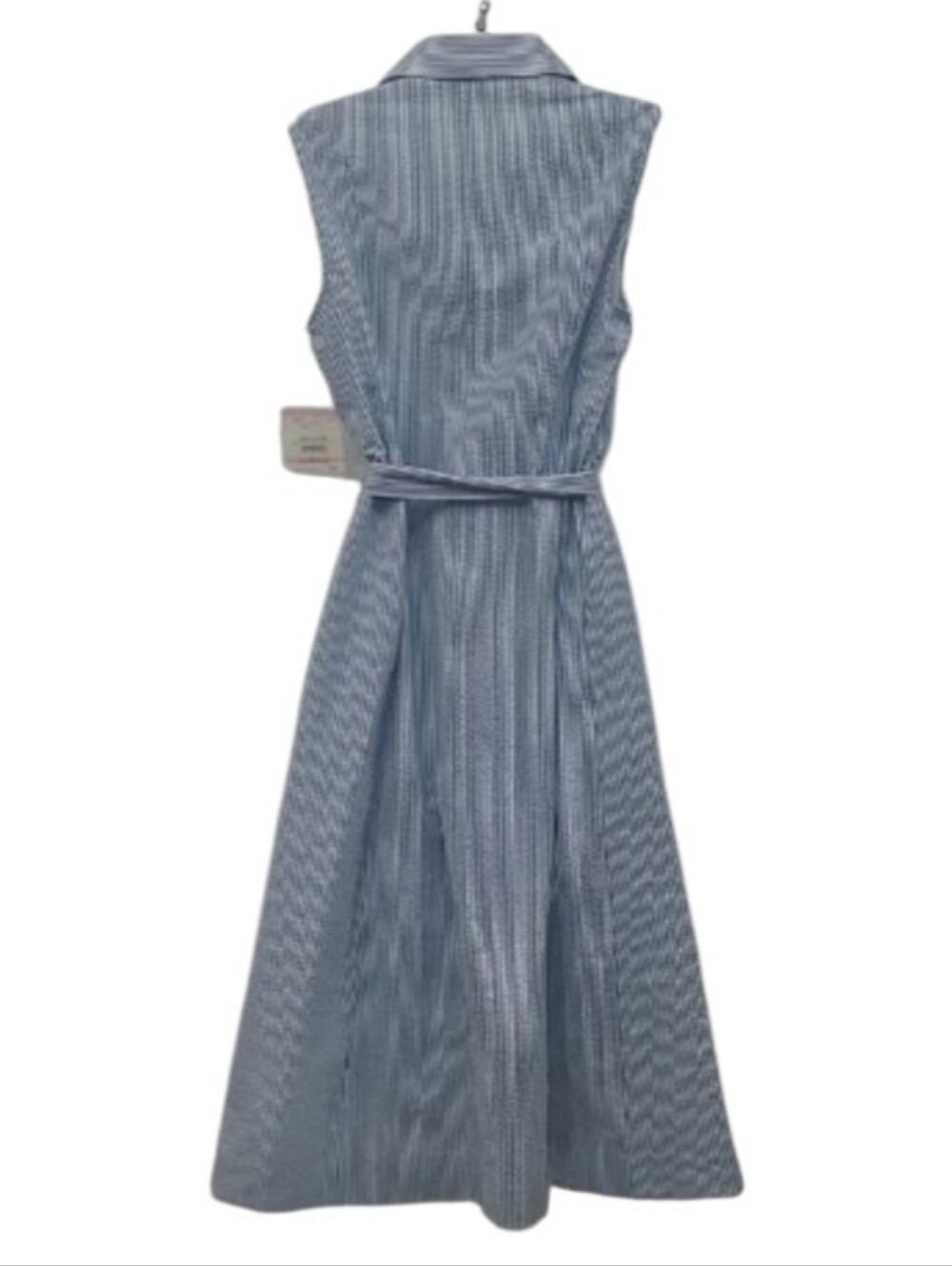 Anne Klein Calf Length Dress Striped Sleeveless Shirt Collared Button Up Front - Picture 3 of 16